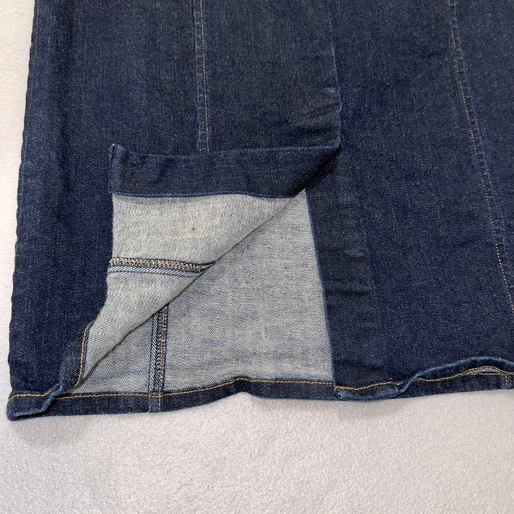 Polo Ralph Lauren Denim Pencil Skirt Womens 8 Blue Zipper Pockets Slit‎ - Picture 7 of 10